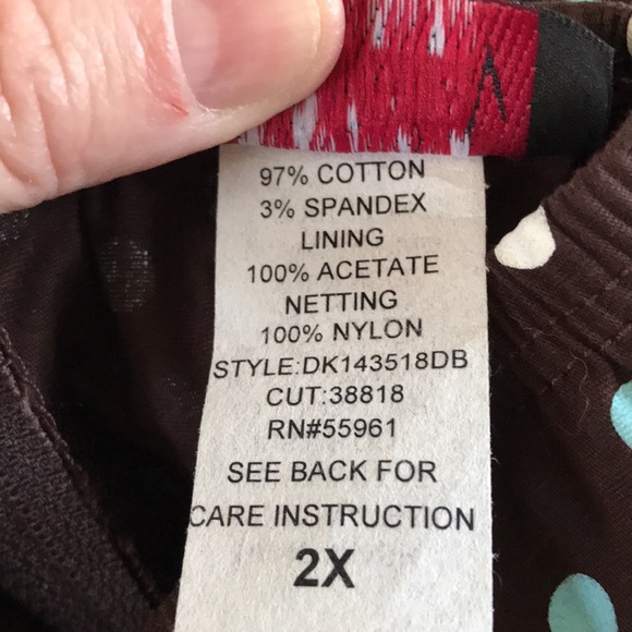 💙POLKADOT DRESS BY PULSE SIZE 2X NWOT EXCELLENT CONDITION! - Picture 7 of 8